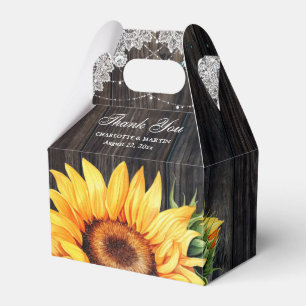 Rustic Country Sunflower Wedding Thank You Favor Boxes