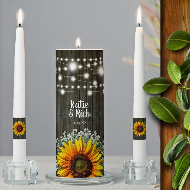 Rustic Country Sunflower Wedding Unity Candle Set (Creator Uploaded)