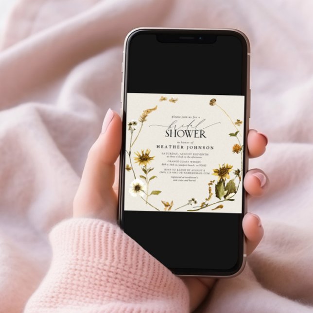 Rustic Country Sunflower Wreath Bridal Shower Invitation (Creator Uploaded)