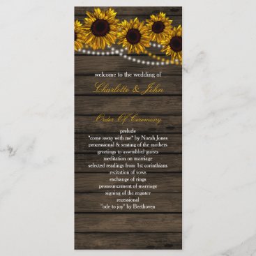 Rustic Country Sunflowers Barn Wood programs