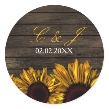 Rustic Country Sunflowers Barn Wood  stickers