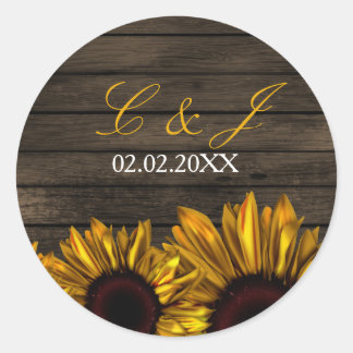 Rustic Country Sunflowers Barn Wood stickers