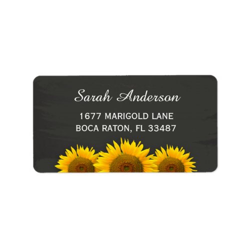 Rustic Country Sunflowers Classy Chalkboard Label