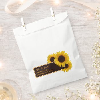 Rustic Country Sunflowers - Floral Wedding Favor Bag by StampedyStamp at Zazzle