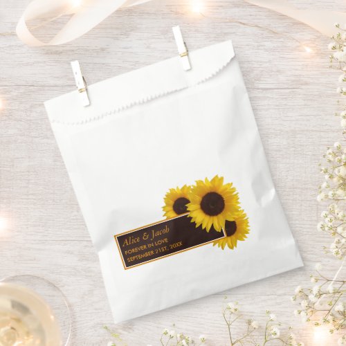 Rustic Country Sunflowers _ Floral Wedding Favor Bag