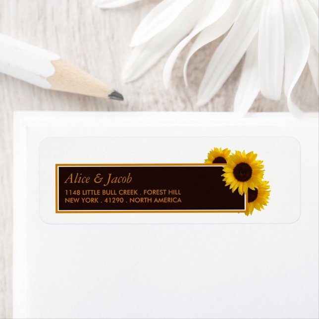 Rustic Country Sunflowers - Floral Wedding Label (Insitu)