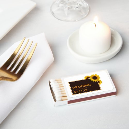 Rustic Country Sunflowers _ Floral Wedding Matchboxes