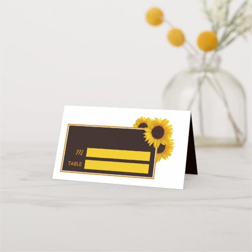Rustic Country Sunflowers _ Floral Wedding Place Card