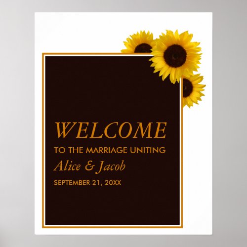 Rustic Country Sunflowers _ Floral Wedding Welcome Poster