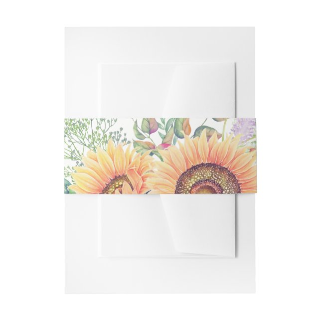 Rustic | Country Sunflowers Painting Invitation Belly Band (Front Example)