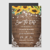 Rustic Country Sunflowers Save the Date Magnet (Front/Back)