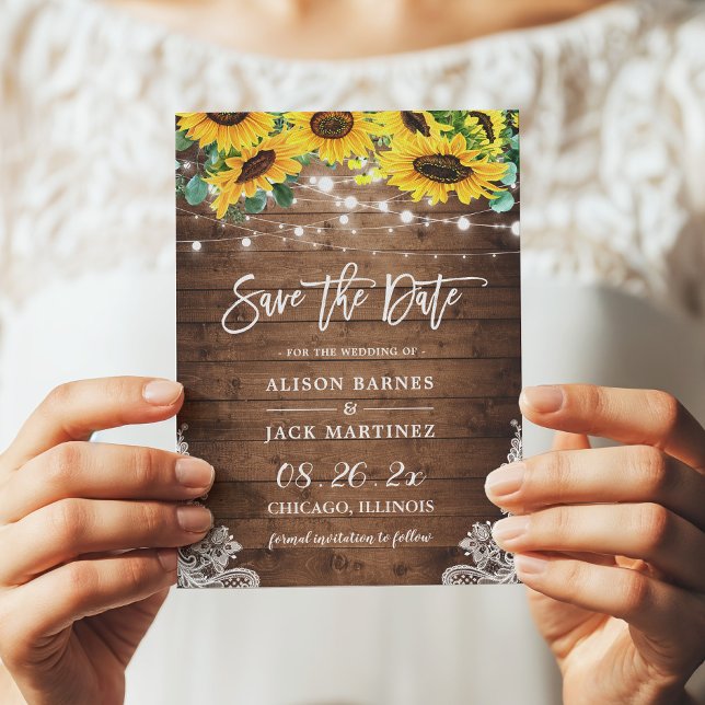 Rustic Country Sunflowers Save the Date Magnet (Creator Uploaded)