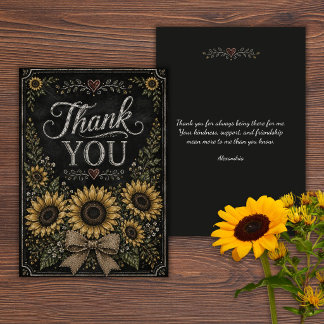Rustic Country Sunflowers Thank You Card