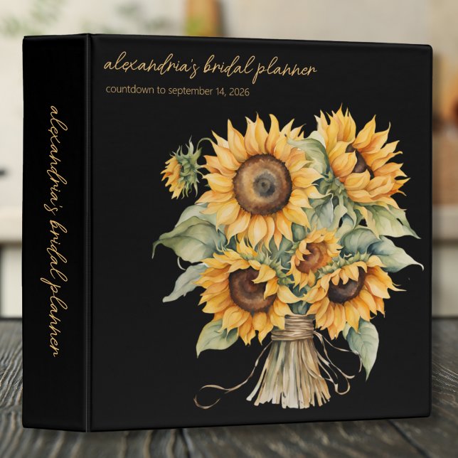 Rustic Country Sunflowers Wedding  3 Ring Binder (Creator Uploaded)