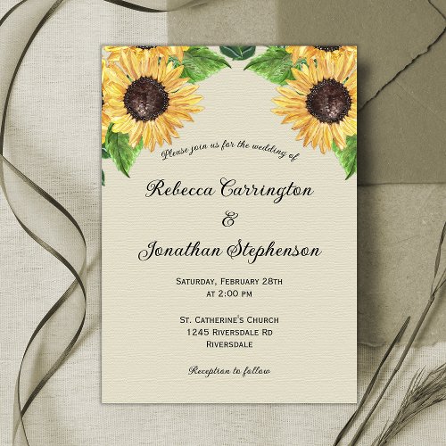 Rustic Country Sunflowers Wedding Invitation