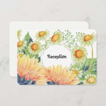 Rustic Country Sunflowers Wedding Reception Cards by YourWeddingDay at Zazzle