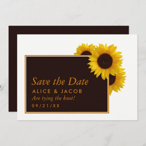 Rustic Country Sunflowers _ Wedding Save The Date