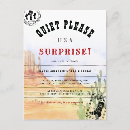 Rustic Country Surprise Birthday Party Invitation