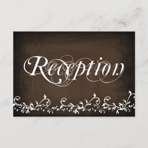 Rustic Country Swirls Brown Reception Cards