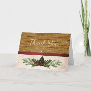 Rustic Country Thank You Card by ChristmasBellsRing at Zazzle