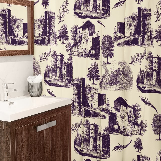 Rustic Country Toile Shower Curtain (Creator Uploaded)