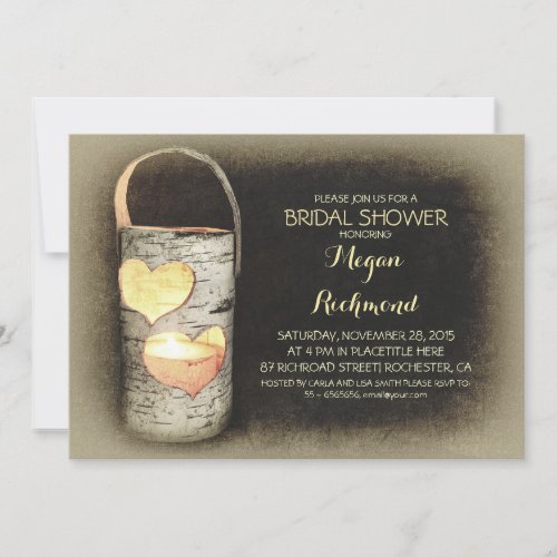 Rustic Country Tree Candle Bridal Shower Invitation