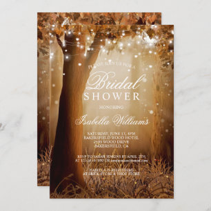 Rustic Country Tree String Lights Bridal Shower Invitation