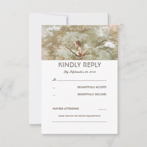 Rustic Country Tree Wedding RSVP Card - Rustic country tree wedding reply cards