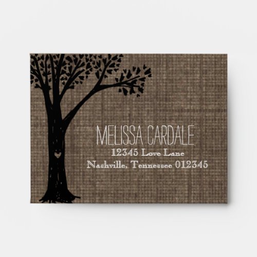 Rustic Country Tree Wedding RSVP Return Envelopes