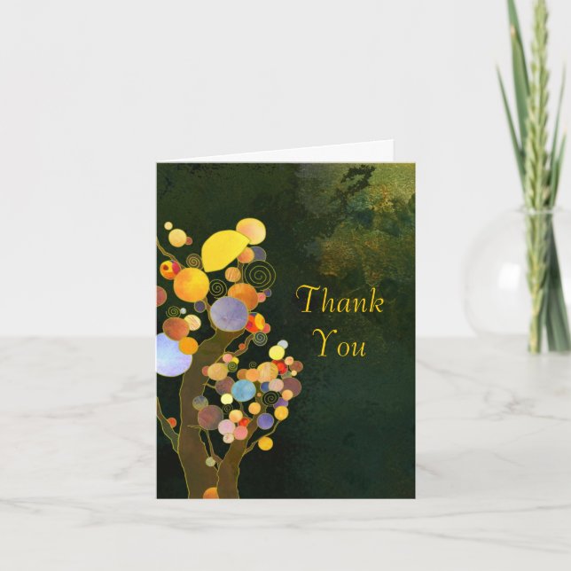 Rustic Country Trees Wedding Thank You Card (Front)