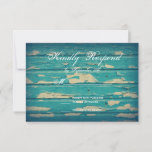 Rustic Country Turquoise Wood Wedding Rsvp Cards at Zazzle