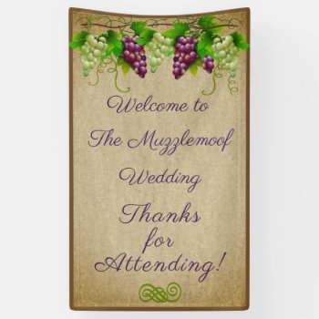 Rustic Country Vineyard Wedding Welcome Banner by hungaricanprincess at Zazzle
