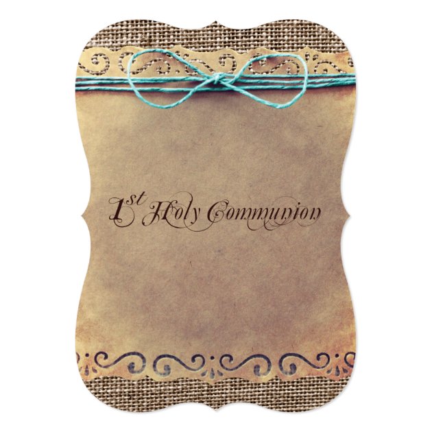 Rustic Country Vintage 1st Communion Invitations