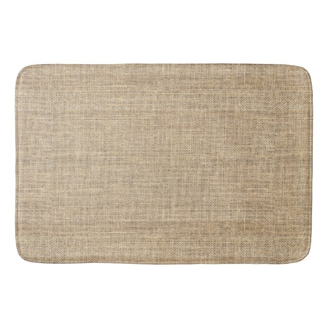 Rustic Country Vintage Burlap Bath Mat (Front)
