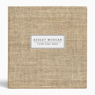 Rustic Country Vintage Burlap Binder