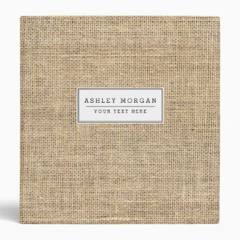 Rustic Country Vintage Burlap Binder by allpattern at Zazzle