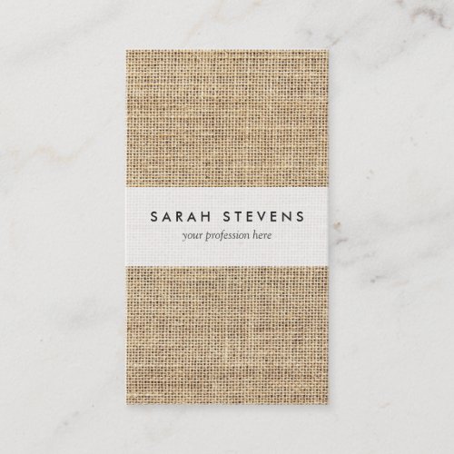 Rustic Country Vintage Burlap Business Card