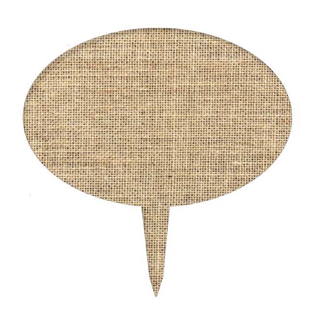 Rustic Country Vintage Burlap Cake Topper (Front)