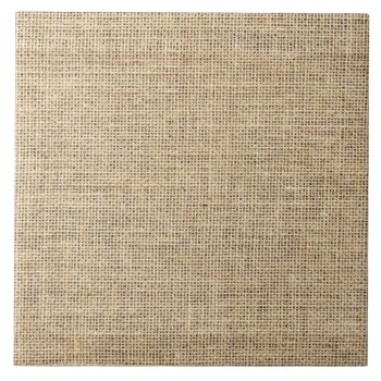 Rustic Country Vintage Burlap Ceramic Tile by allpattern at Zazzle