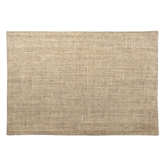 Rustic Country Vintage Burlap Cloth Placemat (Front)