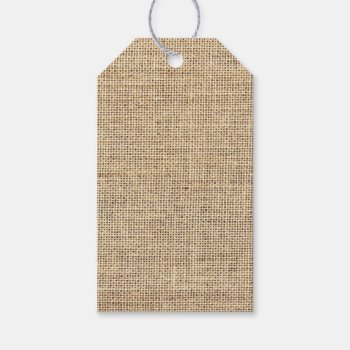 Rustic Country Vintage Burlap Gift Tags by allpattern at Zazzle