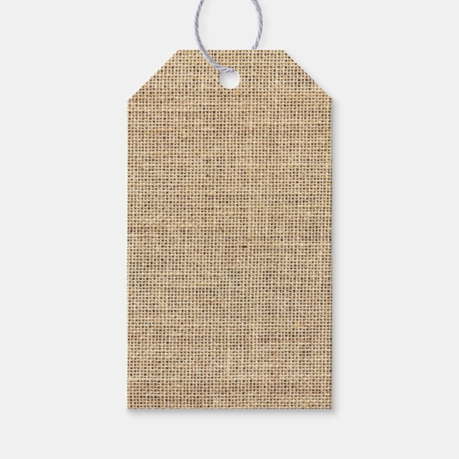 Rustic Country Vintage Burlap Gift Tags (Front)