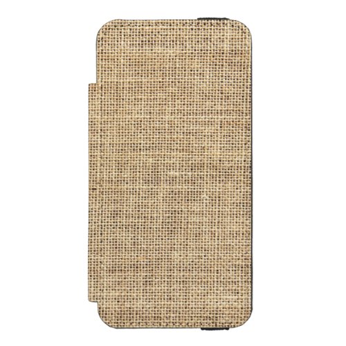 Rustic Country Vintage Burlap Wallet Case For iPhone SE55s