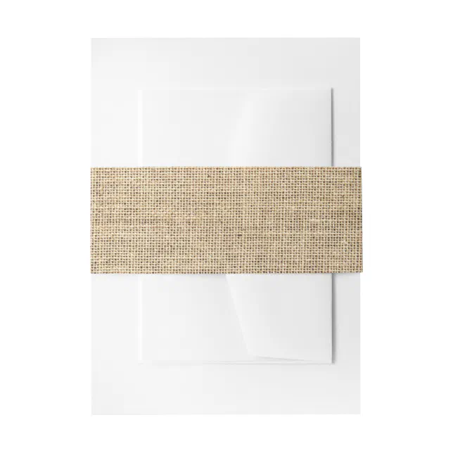 Rustic Country Vintage Burlap Invitation Belly Band | Zazzle