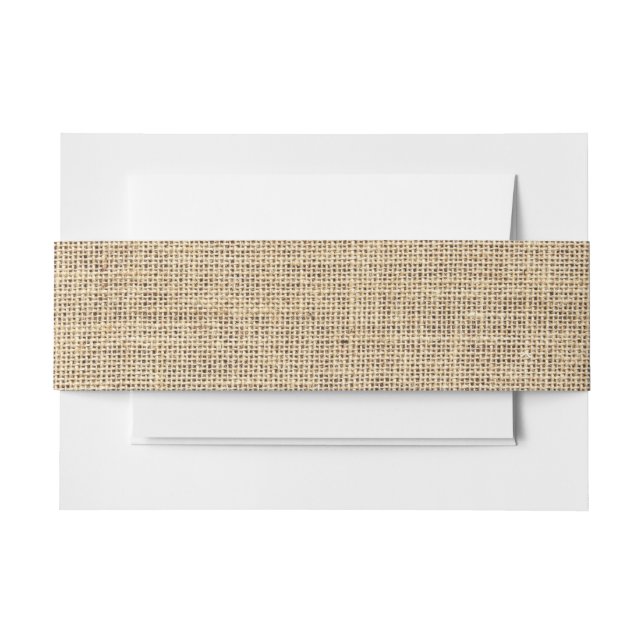 Rustic Country Vintage Burlap Invitation Belly Band (Front Example)