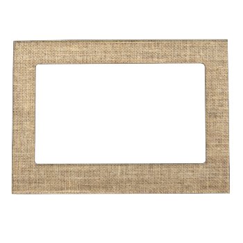 Rustic Country Vintage Burlap Magnetic Frame by allpattern at Zazzle
