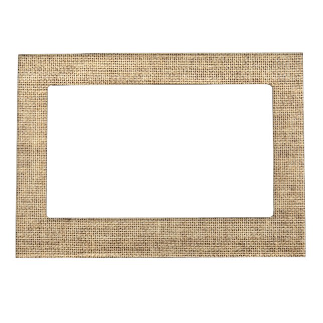Rustic Country Vintage Burlap Magnetic Frame (Front)
