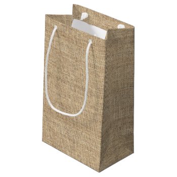 Rustic Country Vintage Burlap Small Gift Bag by allpattern at Zazzle