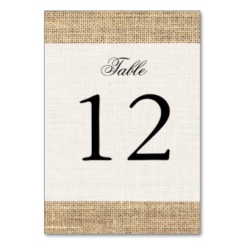 Rustic Country Vintage Burlap Table Number by allpattern at Zazzle