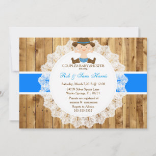 Rustic Country Vintage Camo Baby Shower Invite